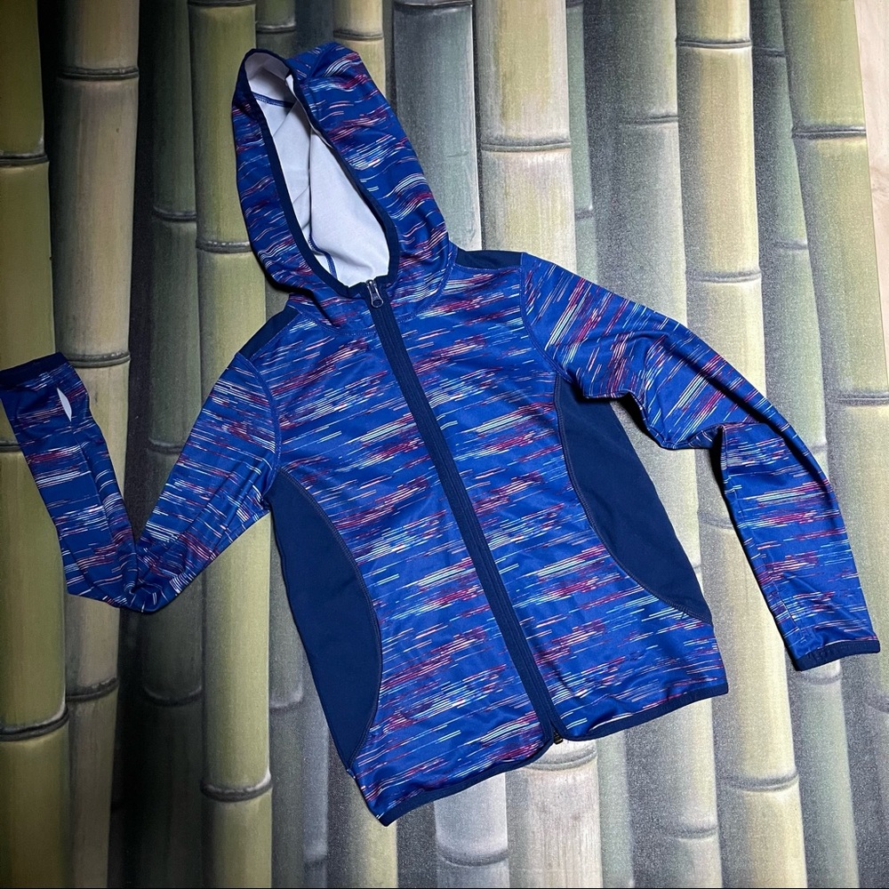 Zella-Girls Track Jacket Hoodie Warmup Size M (8-10 youth) LIKE NEW! Thumb Holes